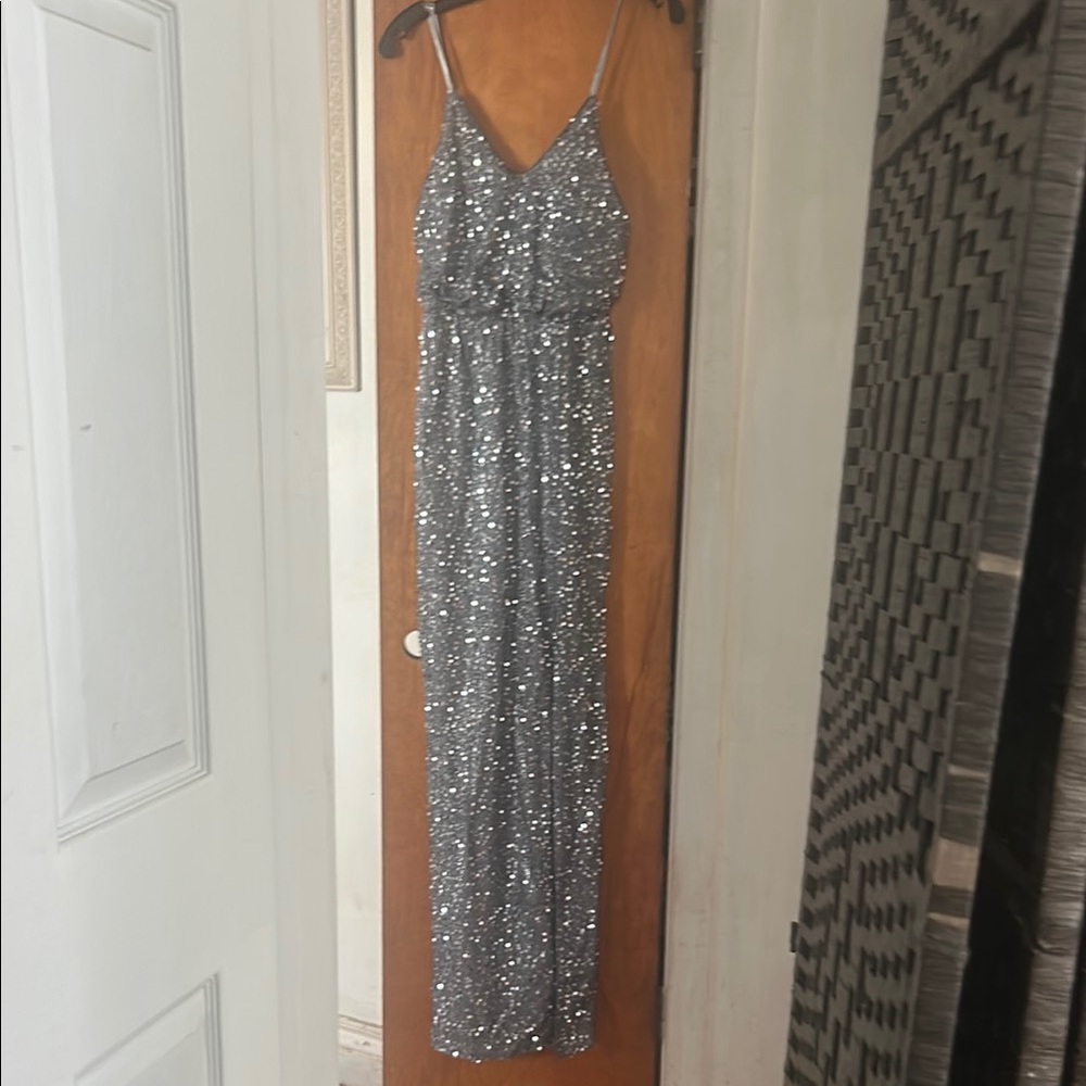 Glamorous Silver Sequin Gown